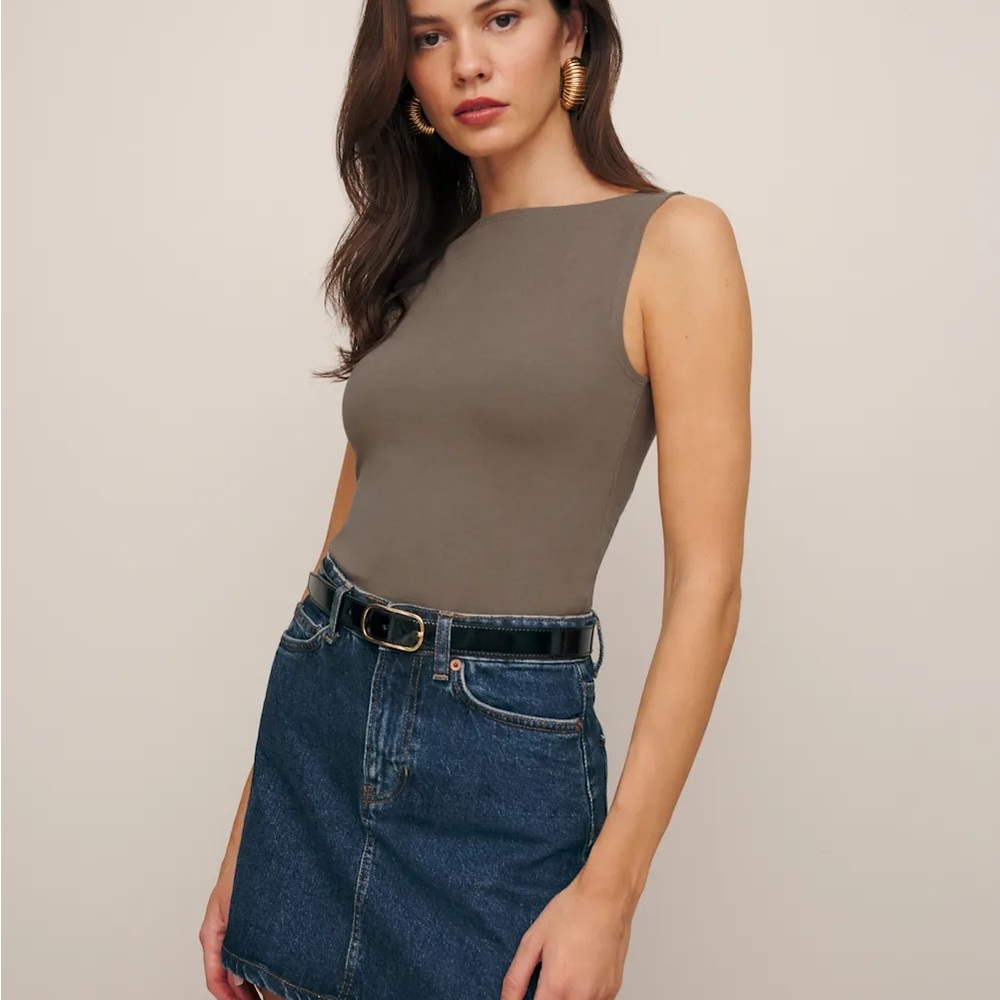 Reformation Dusk Knit Top - Taupe Size S